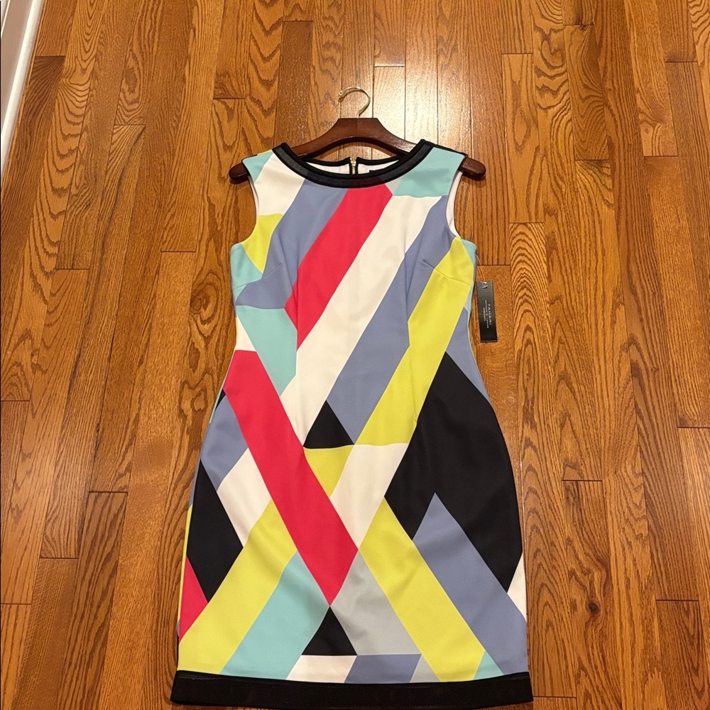 Tahari Multicolor Geometric Mini Dress - New- Never Been Worn